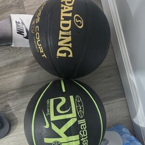 Spalding Black Basketball with Gold Accents